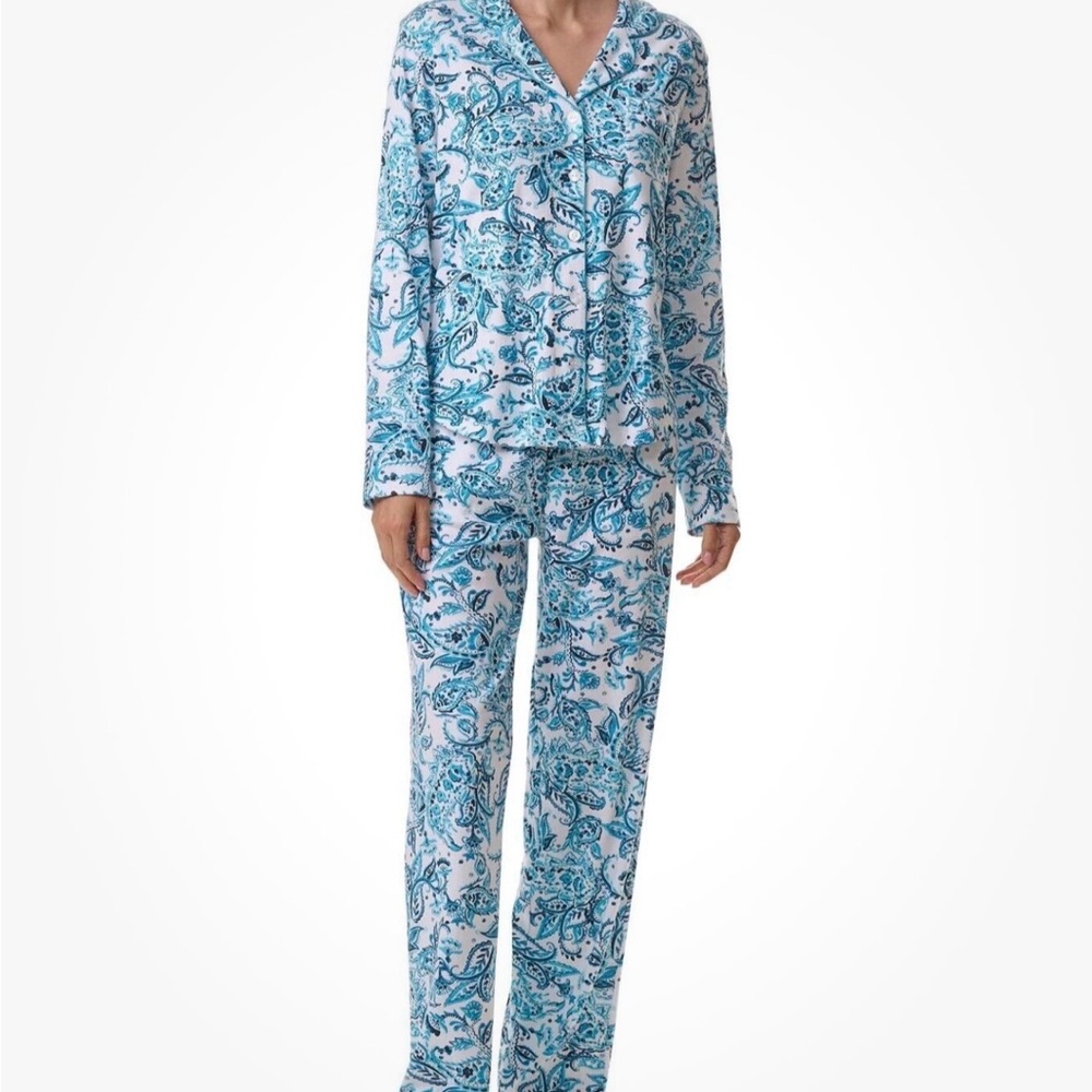 Karen Neuburger Teal Paisley Women's Pajama Set New with Tags Size Small